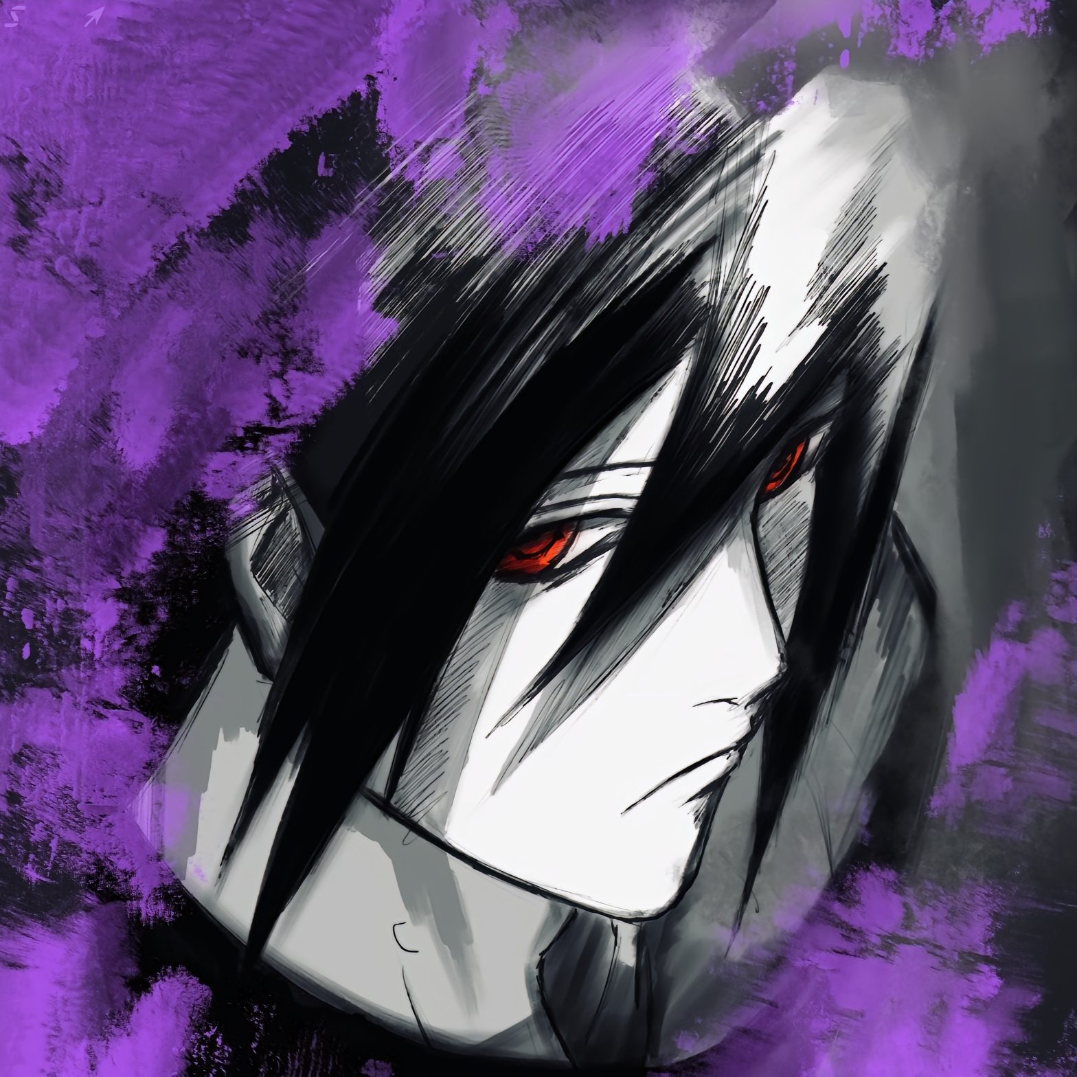 The Uchiha clan's aura captured perfectly in every stroke. Cold, powerful, and full of presence. @弗洛修